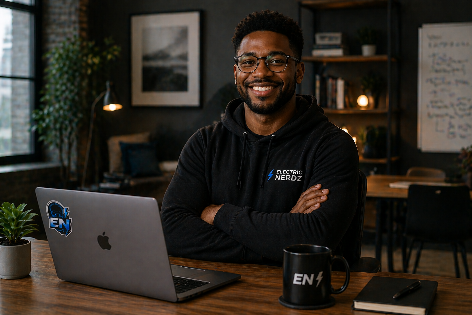Electric Nerdz operator in an office